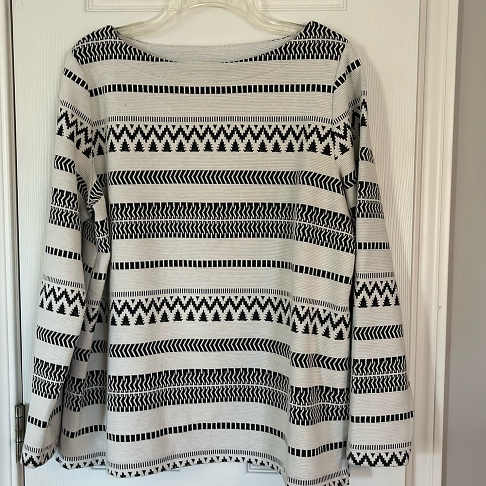 Worn only once- J. Jill crew neck long sleeve top.